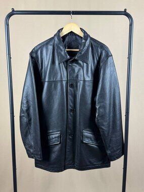 Vintage Britches Classic Sport Men’s Black Leather Coat M Original Tags